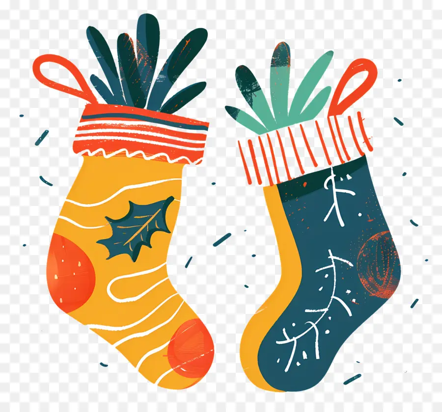 Souliers De Noël，Orange Chaussettes PNG