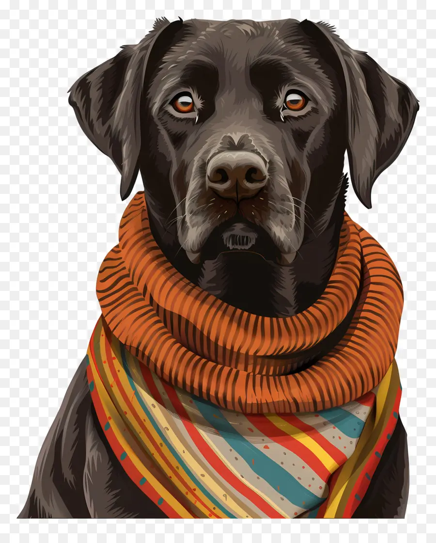 Labrador En Pull，Chien Noir PNG