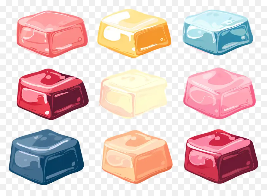 Délice Turc，Cubes De Gelée Colorés PNG