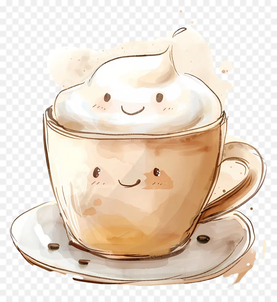 Cappuccino，Illustration Aquarelle PNG