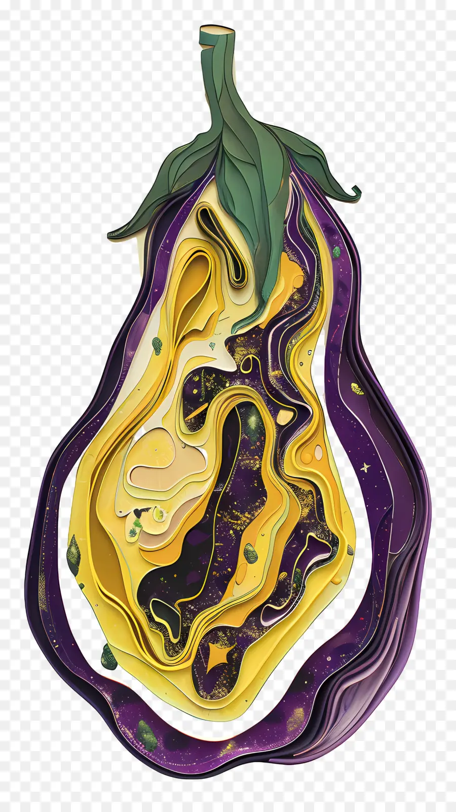 L'aubergine，Coloration Jaune De La Peau PNG