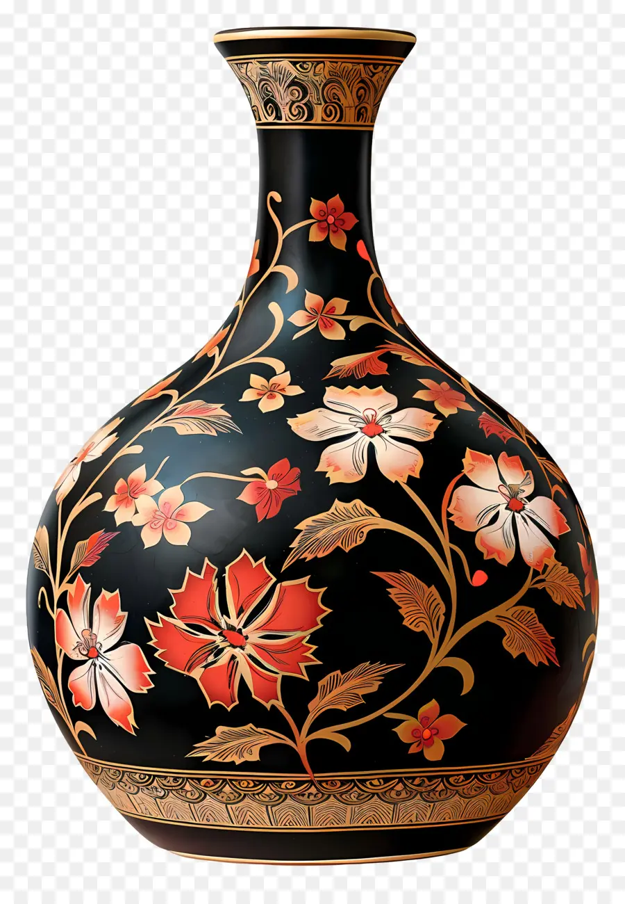 Vase Décoratif，Noir Vase PNG