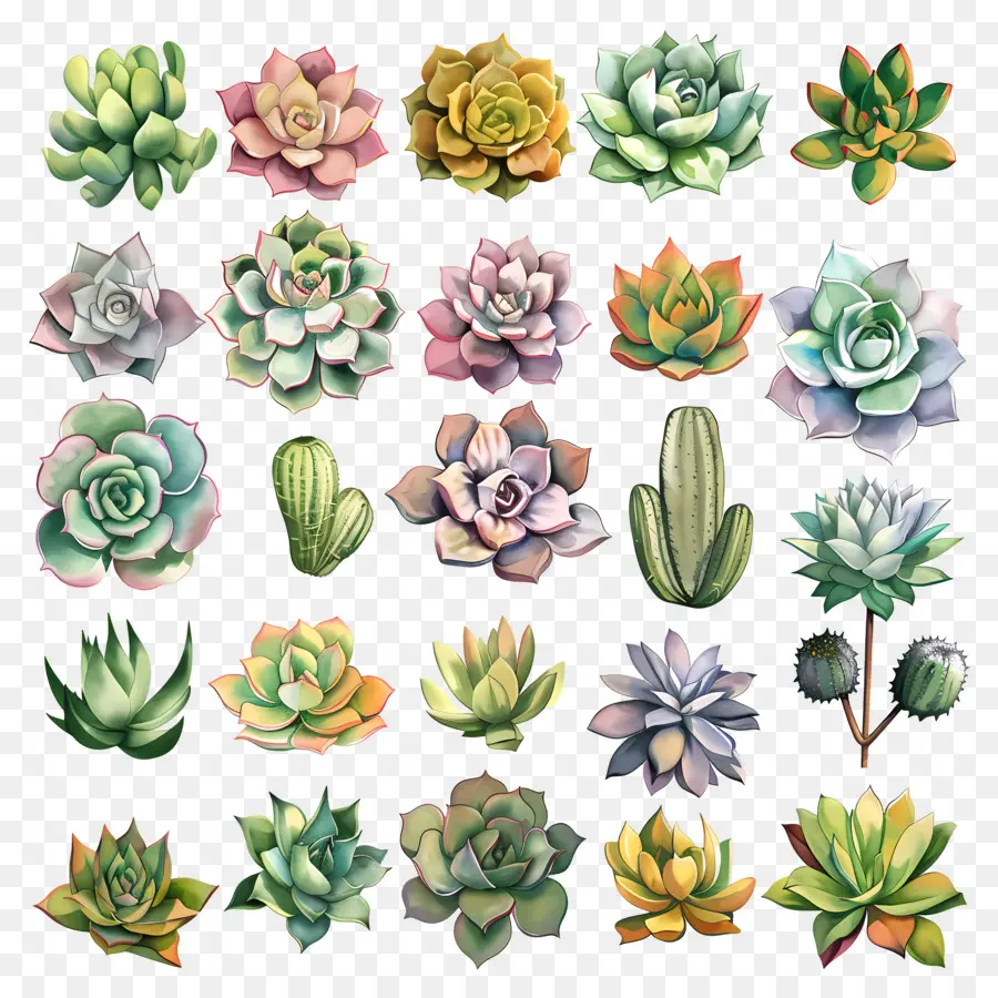 Les Plantes Succulentes，Cactus PNG