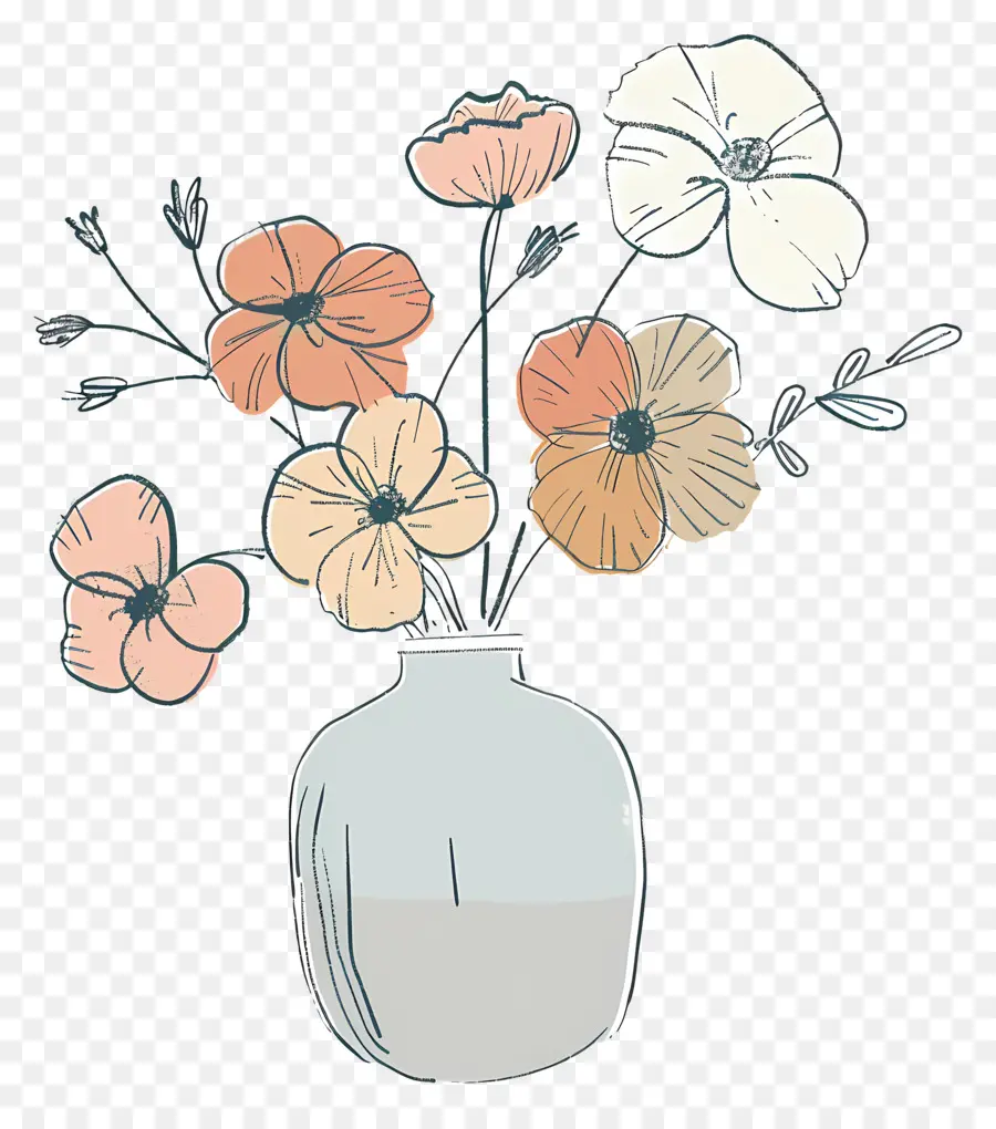 Fleurs Dans Un Vase，Fleurs PNG