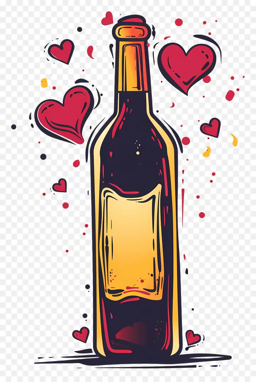 Bouteille De Vin，Le Jour De Valentines PNG