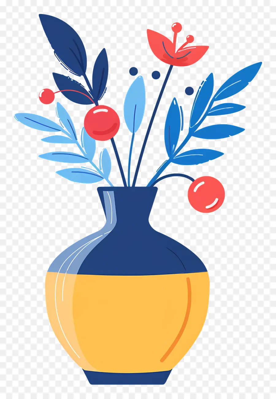 Vase Décoratif，Vase De Poterie Bleue PNG