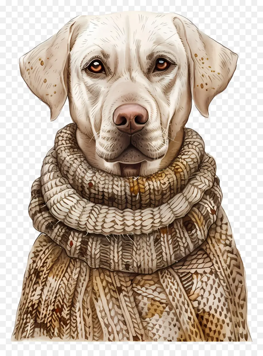 Labrador En Pull，Chien Blanc PNG