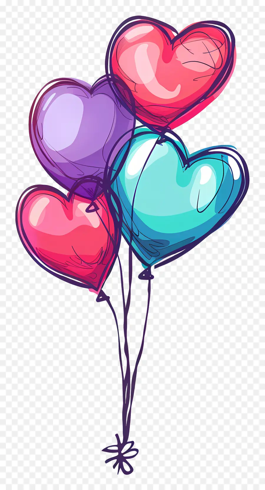 Ballons，Ballons En Forme De Coeur PNG