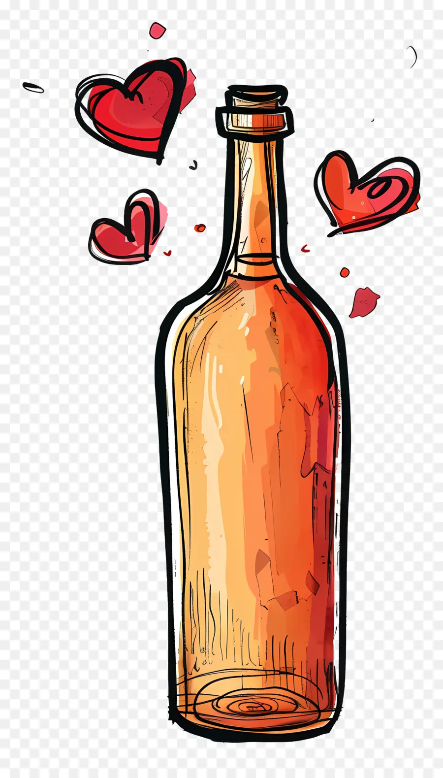 Bouteille De Vin，Le Jour De Valentines PNG