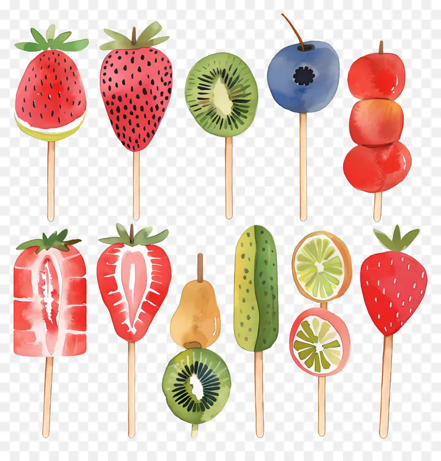 Brochettes De Fruits，Fruits Sur Des Bâtons PNG