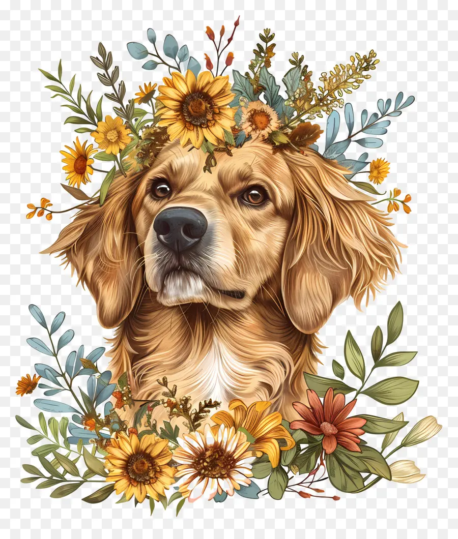 Le Chien Aime La Nature，Golden Retriever PNG