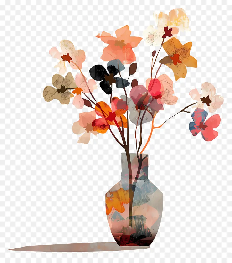 Fleurs Dans Un Vase，Vase PNG