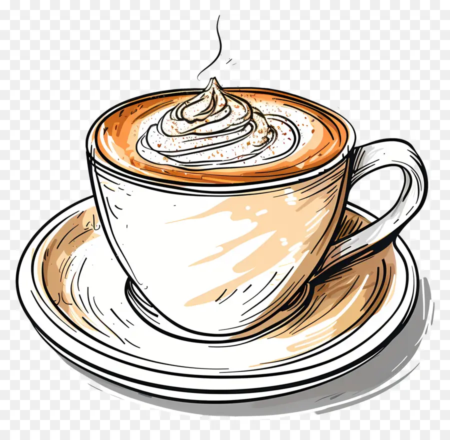 Cappuccino，Chocolat Chaud PNG