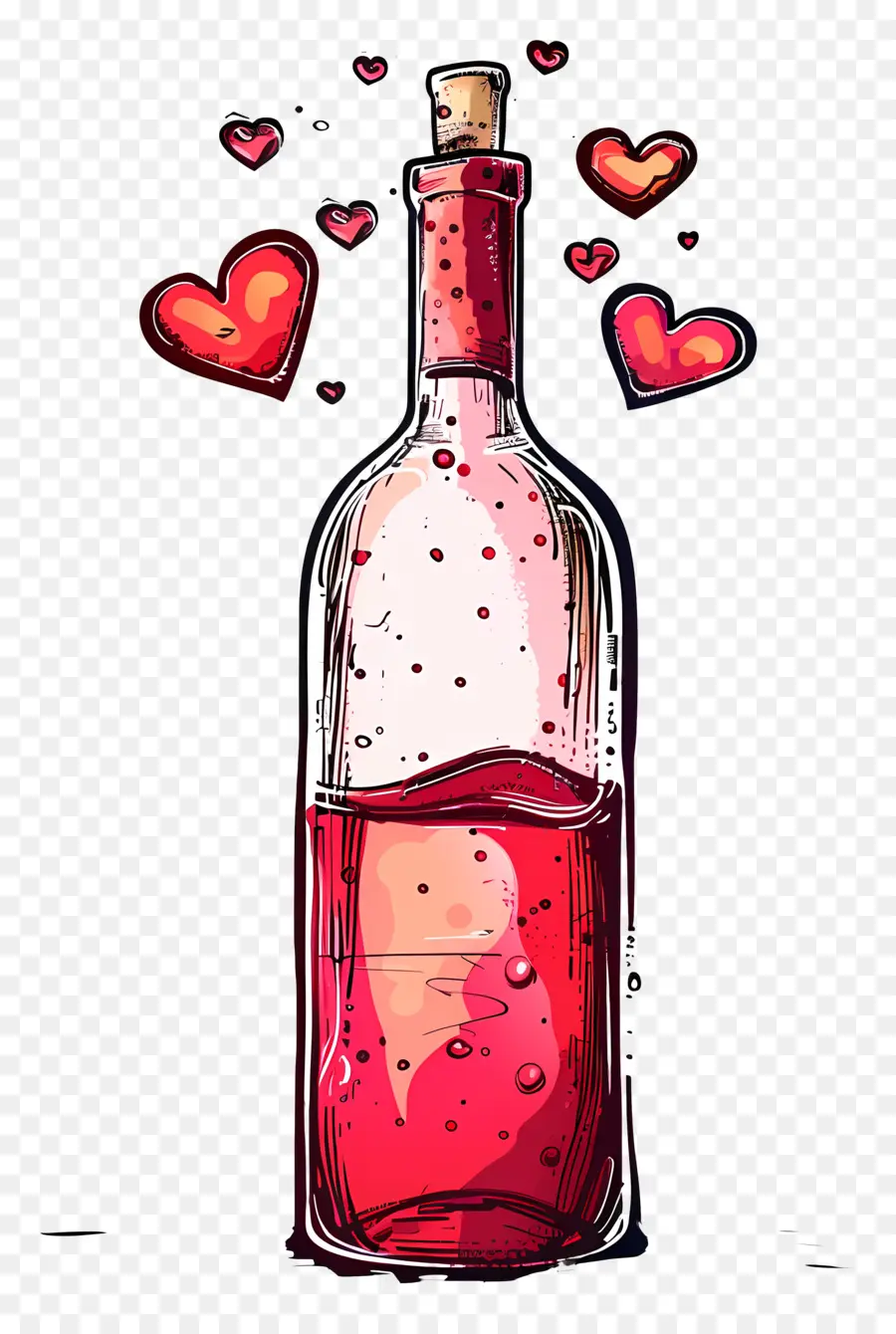 Bouteille De Vin，Le Jour De Valentines PNG