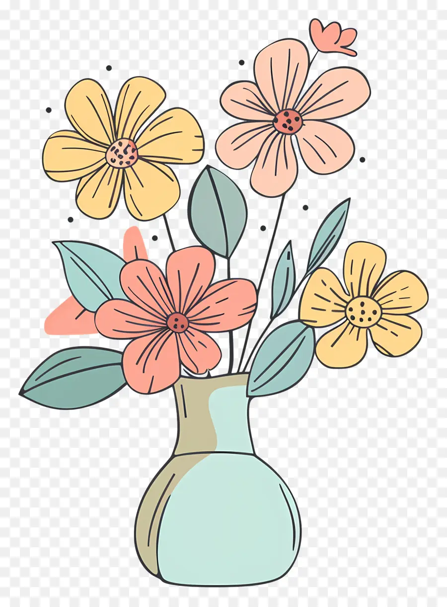 Fleurs Dans Un Vase，Vase à Fleurs PNG