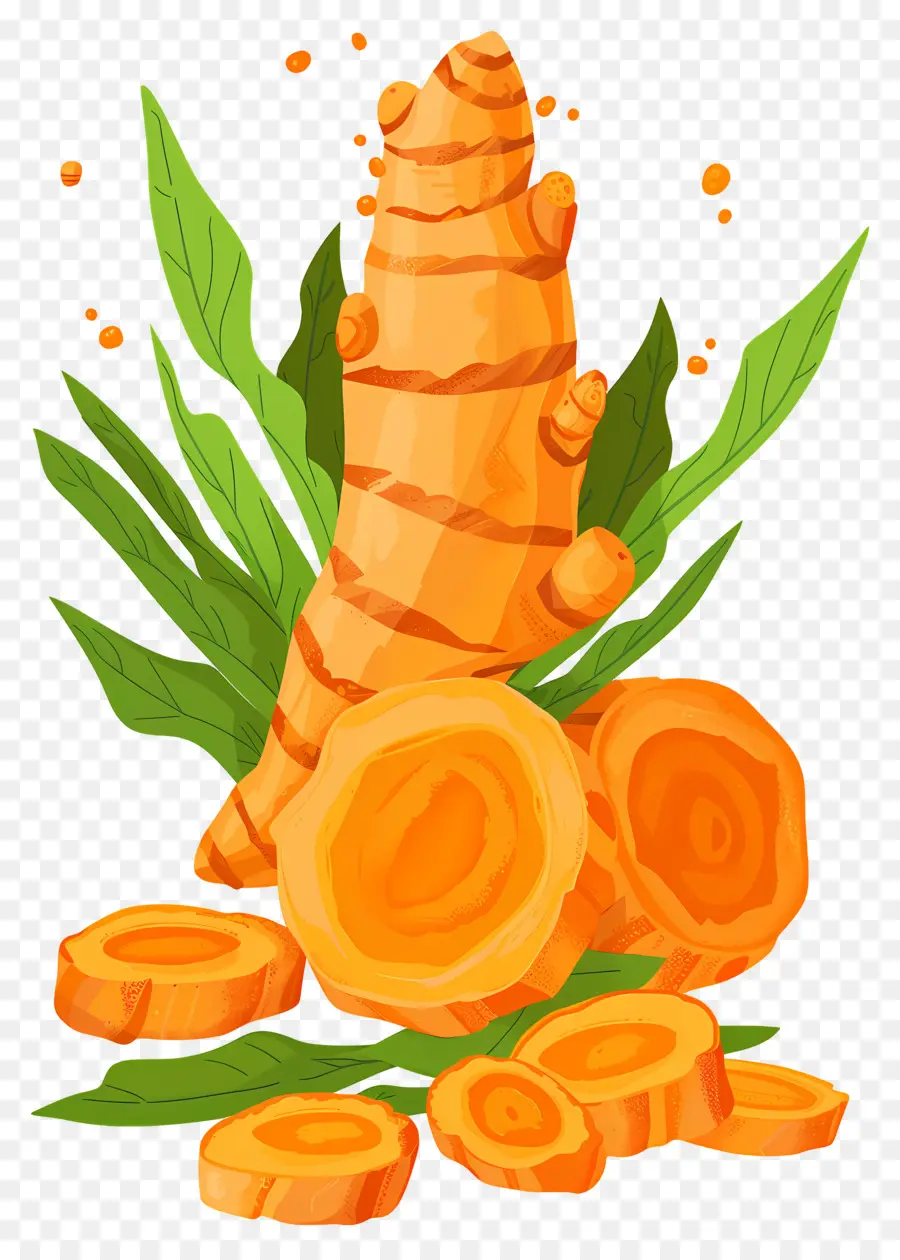 Le Curcuma，Légume Racine PNG