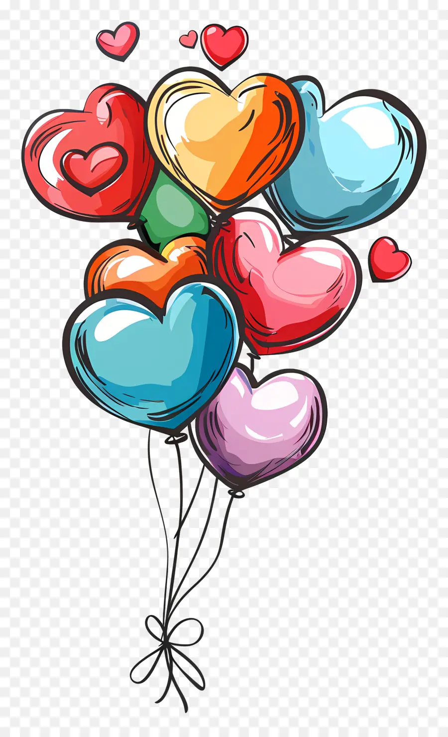 Ballons，Coeurs PNG