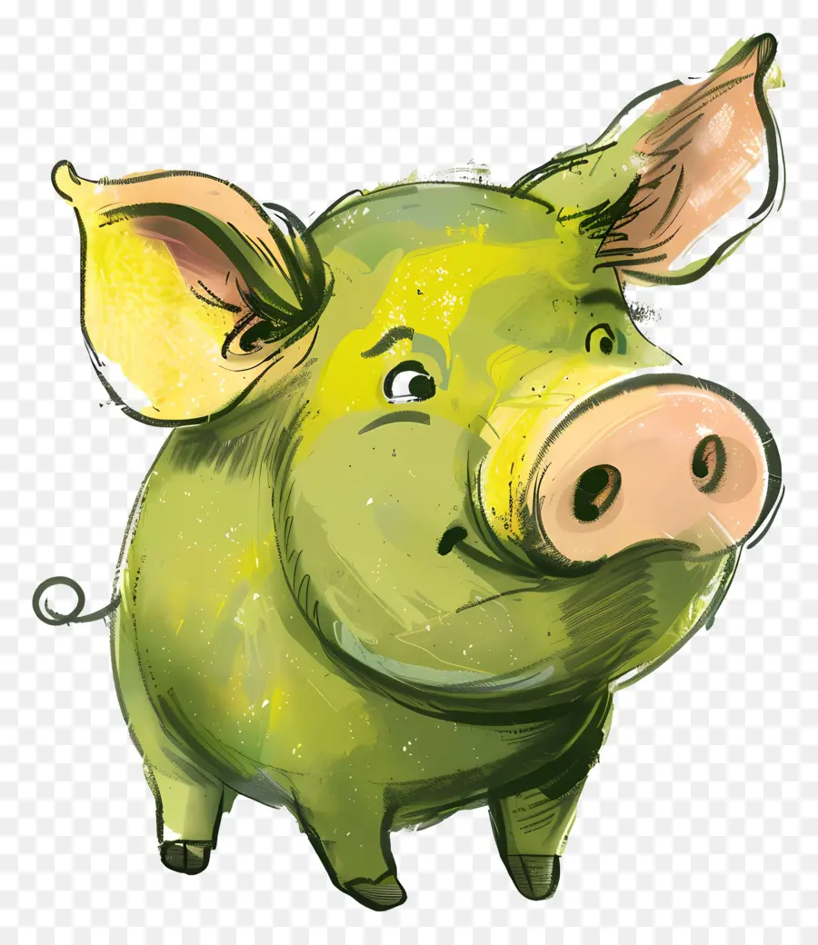 Bande Dessinée De Porc，Cochon Vert PNG