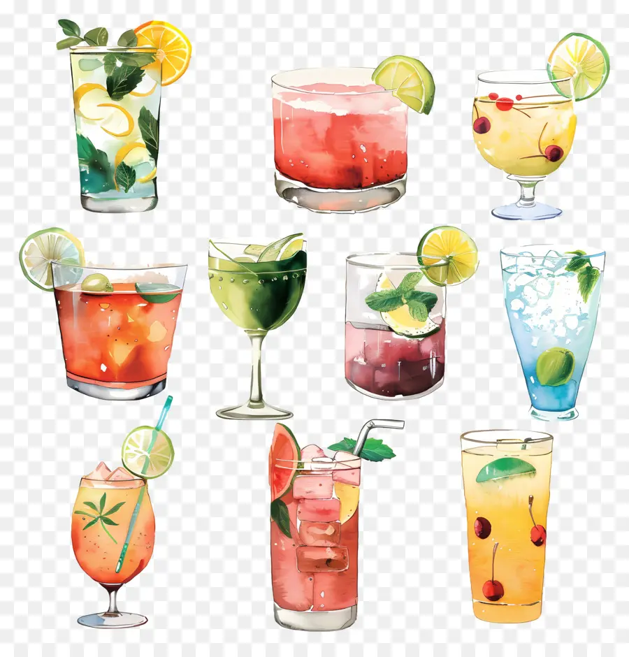 Boissons，Peintures D'aquarelle PNG