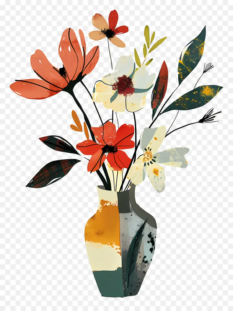 Fleurs Dans Un Vase，Vase à Fleurs PNG