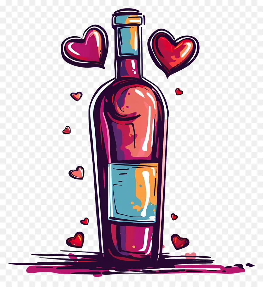 Bouteille De Vin，Le Jour De Valentines PNG