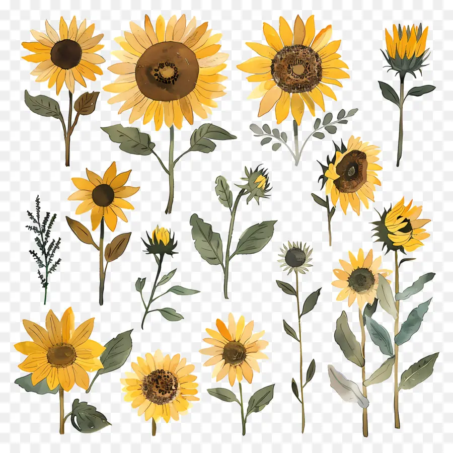 Tournesols，Fleurs Jaunes PNG