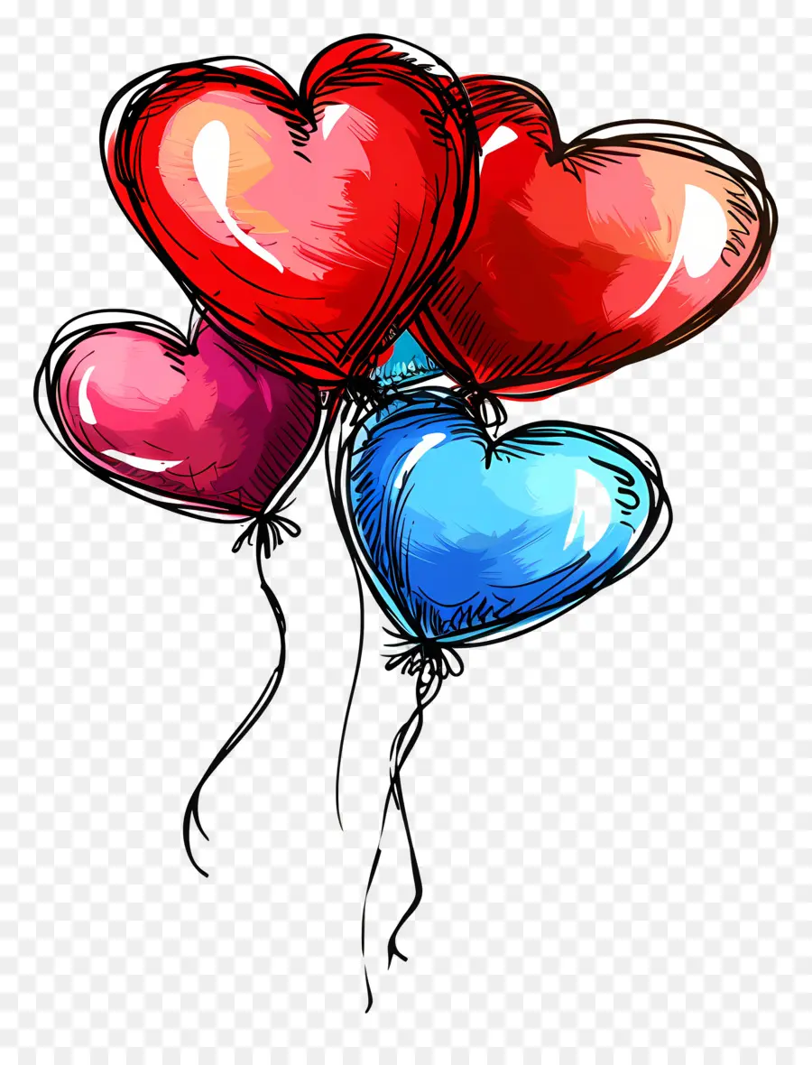 Ballons，Cœur De Ballons PNG