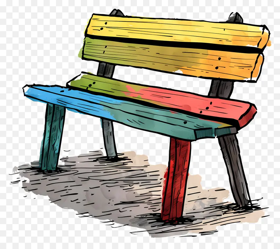 Banc De Parc，Banc Coloré PNG