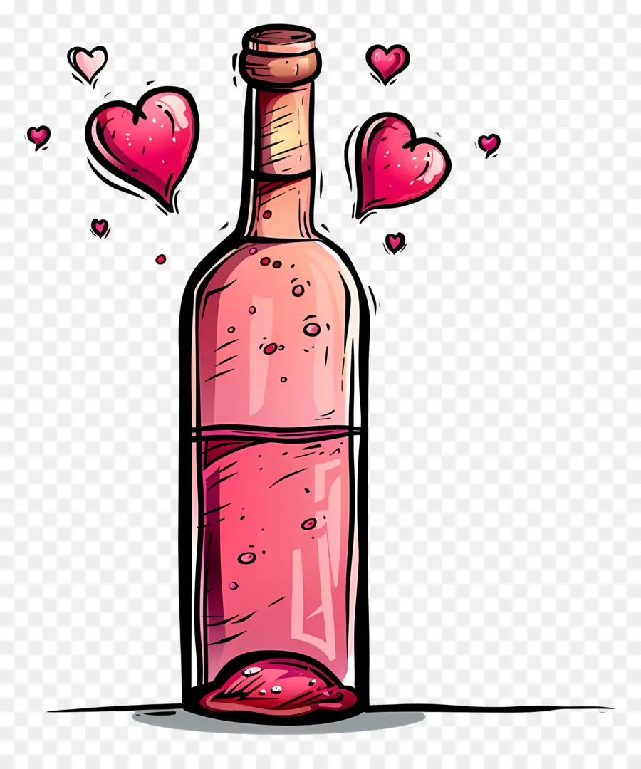 Bouteille De Vin，Le Jour De Valentines PNG