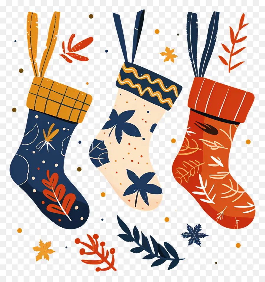 Souliers De Noël，Bas Rouges Et Bleus PNG