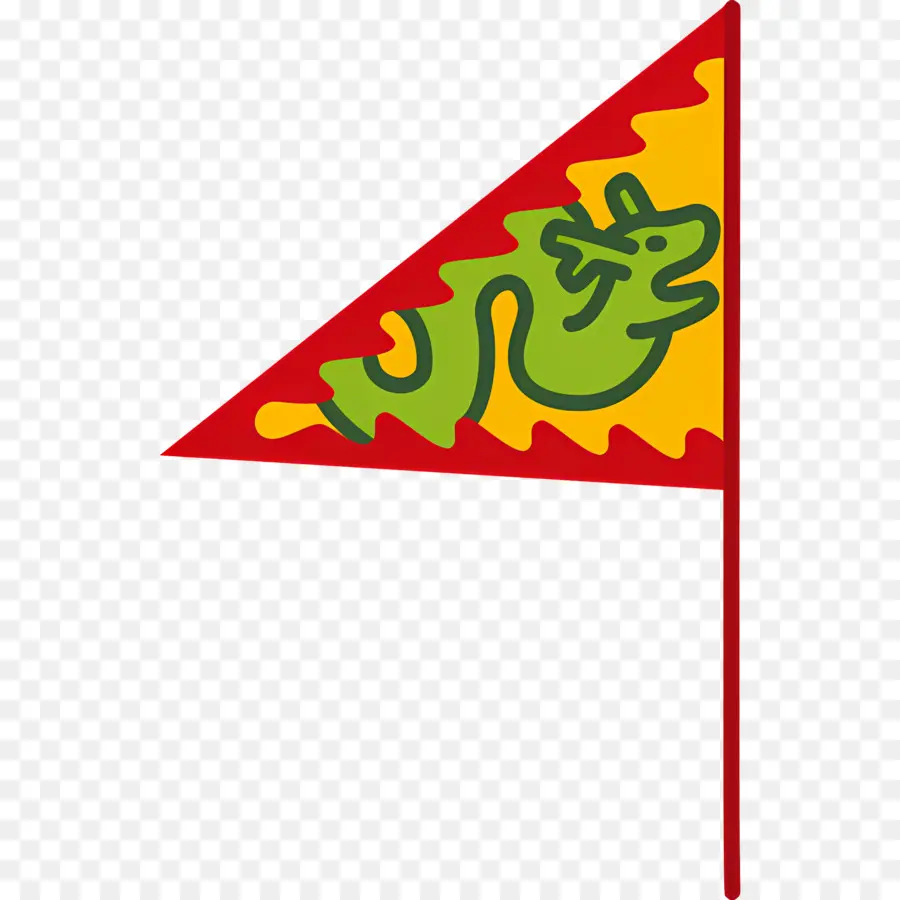 Dragon Drapeau，Le Rouge Et Le Drapeau Vert PNG