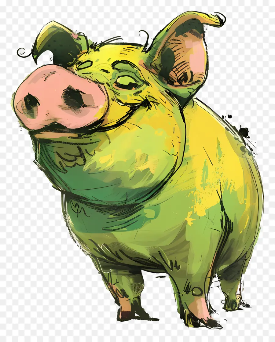 Bande Dessinée De Porc，Cochon Vert PNG