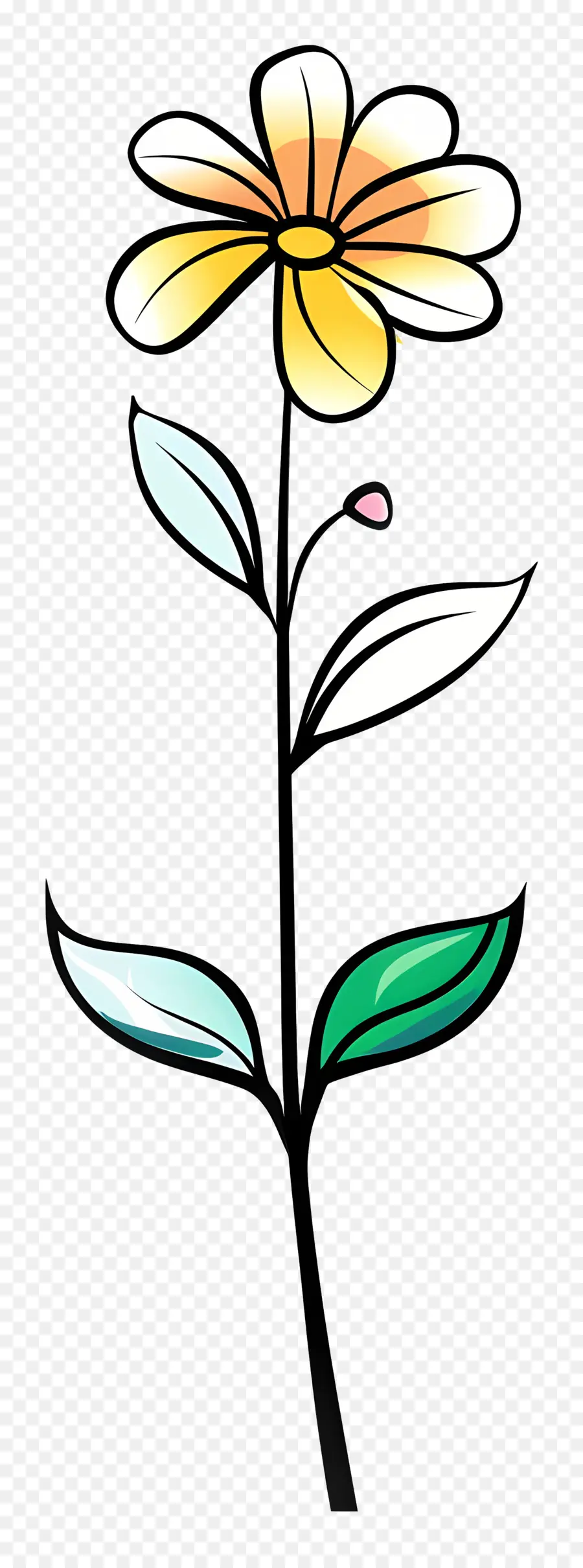 Tige De Fleur，Fleur Blanche PNG