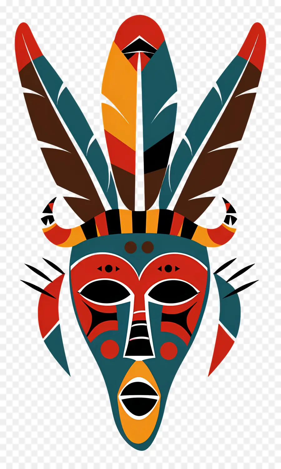 Masque Tribal，Plumes PNG