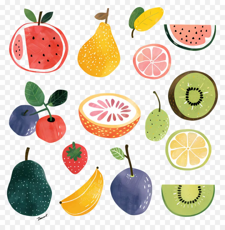 Fruits，Aquarelle PNG