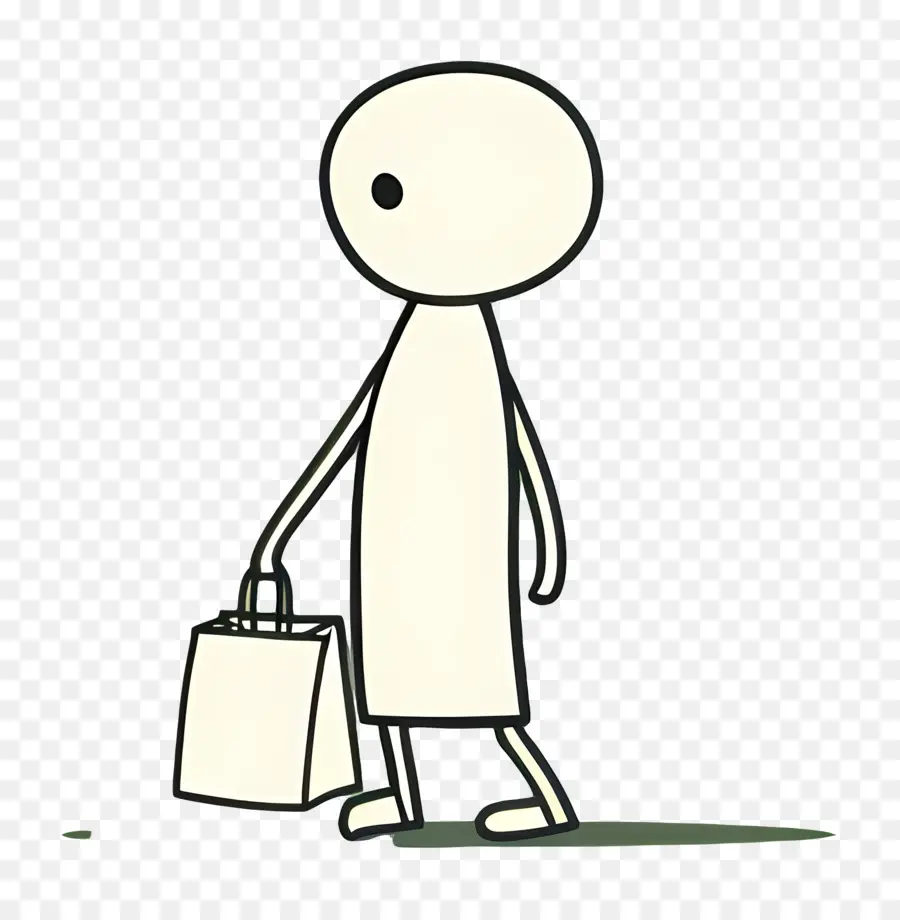 Stick Figure Shopping，Personnage De Dessin Animé PNG