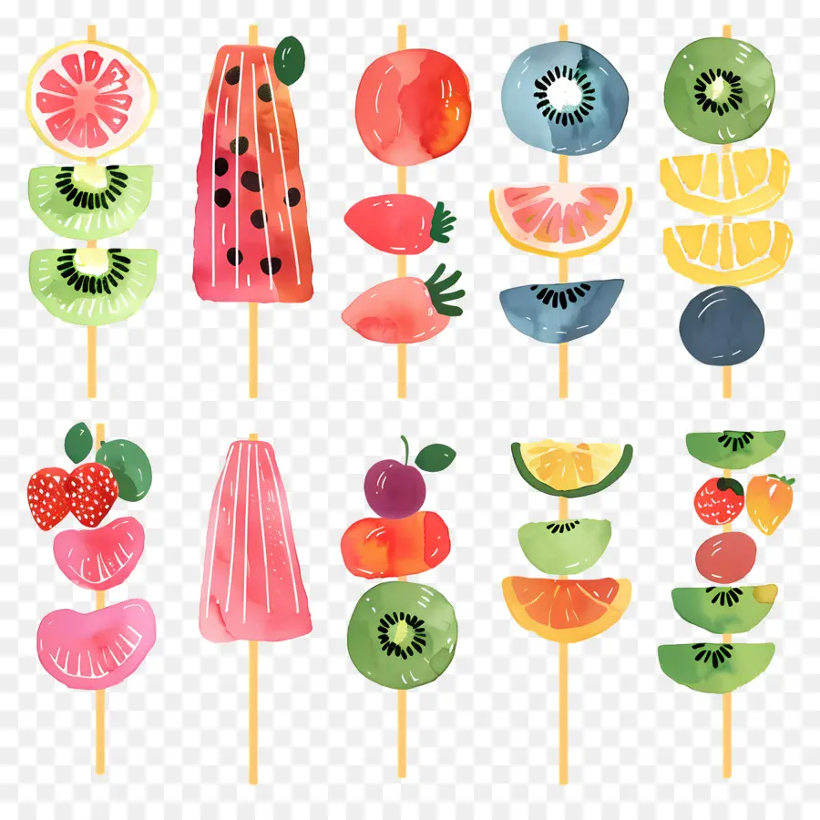 Brochettes De Fruits，Fruits PNG