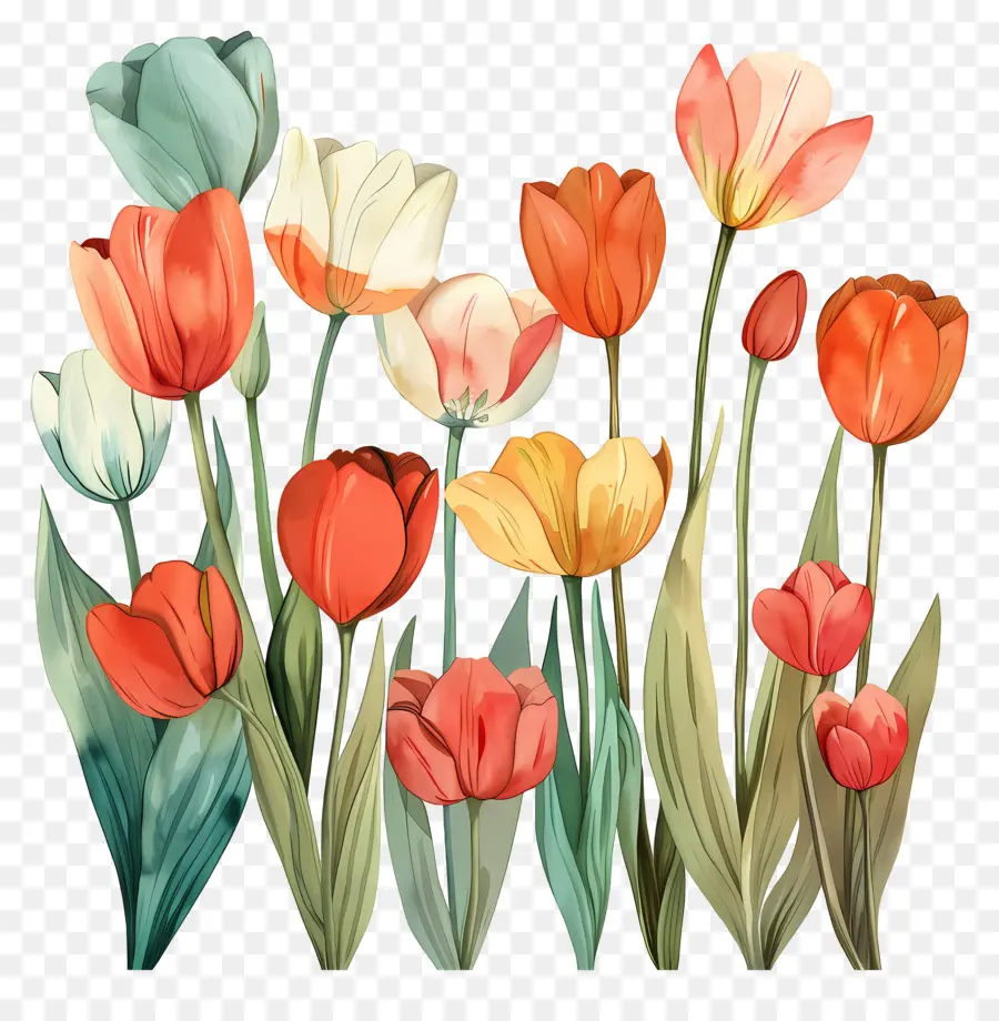 Les Tulipes，Fleurs PNG