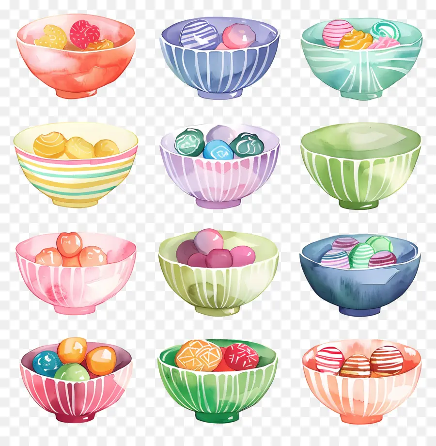 Bol Bonbons，Peintures D'aquarelle PNG