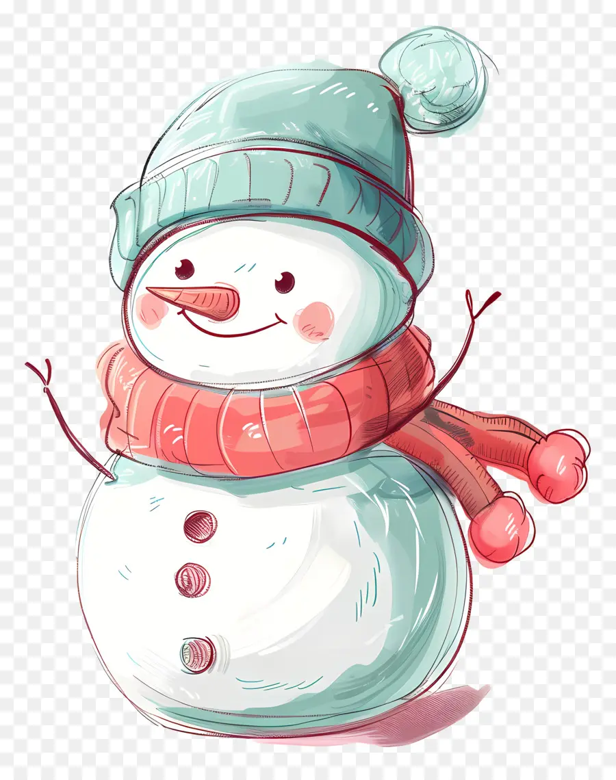 Bonhomme De Neige，Bonnet En Tricot PNG