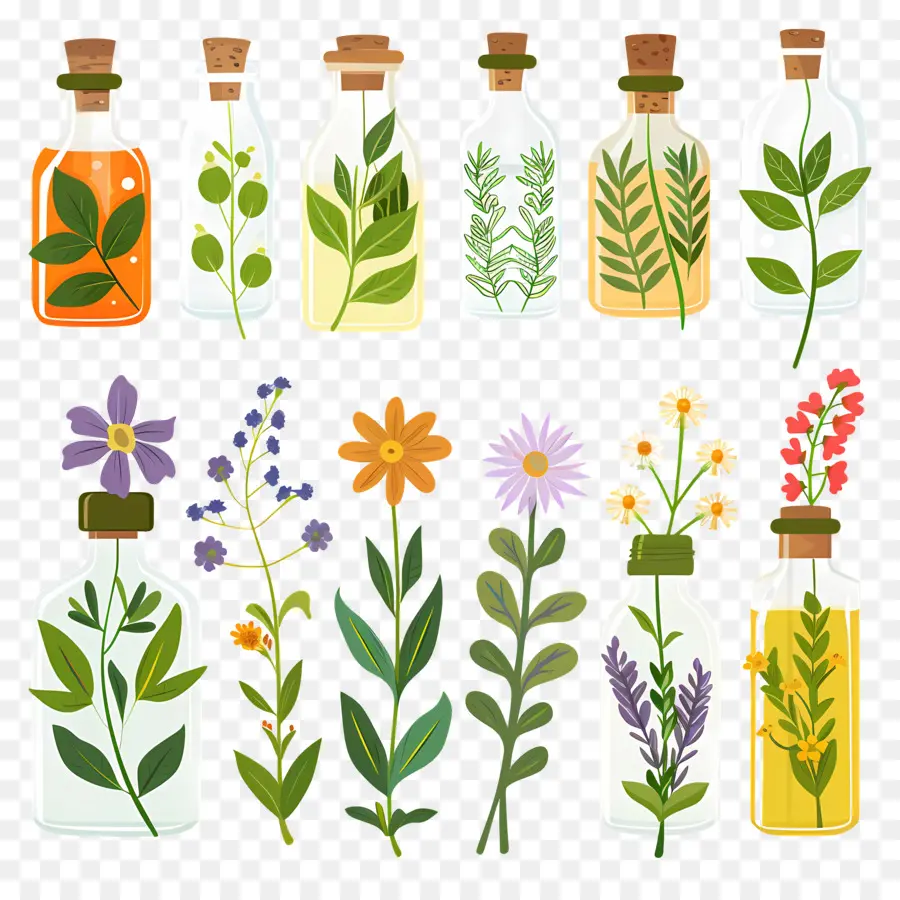 Essences De Fleurs，Herbes PNG