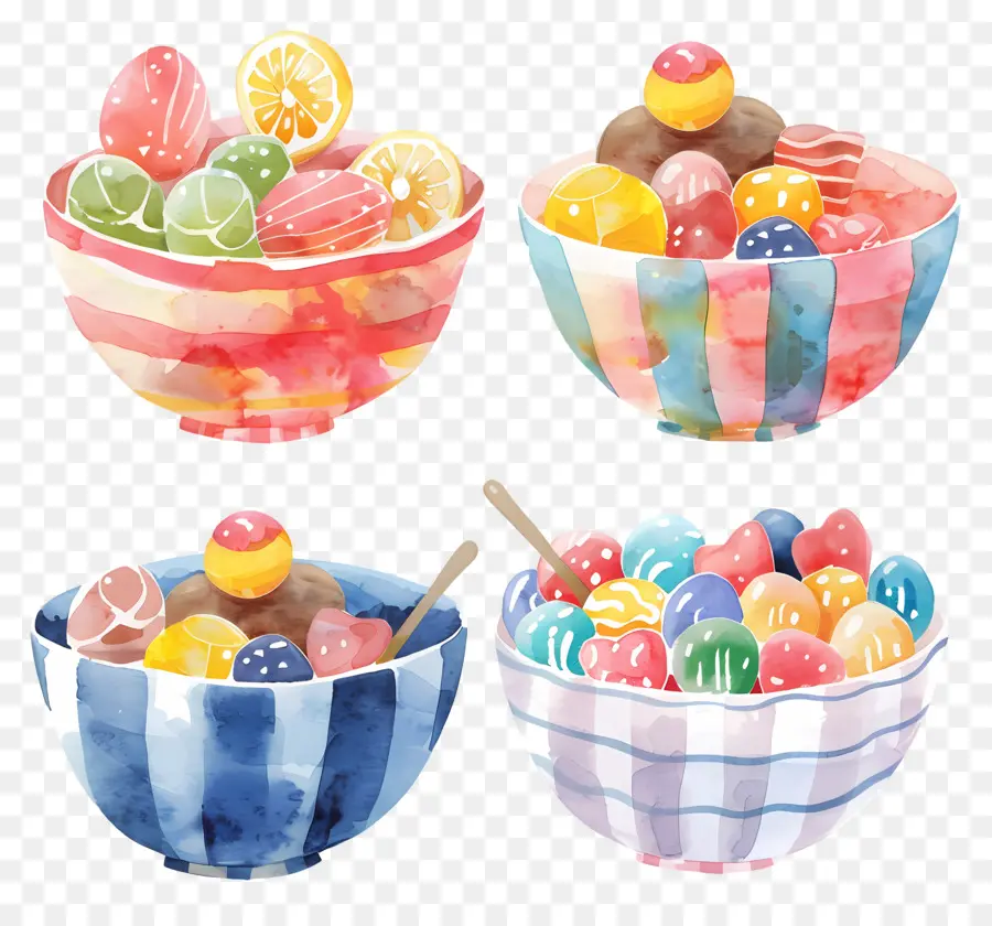 Bol Bonbons，Peintures D'aquarelle PNG