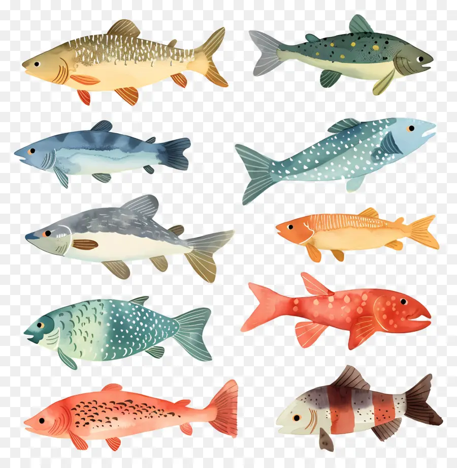 Les Poissons，Coloré PNG