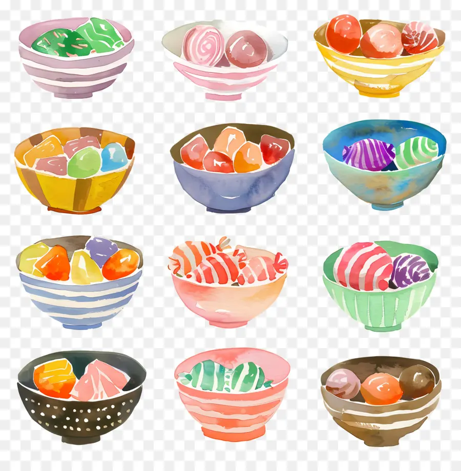 Bol Bonbons，Peintures D'aquarelle PNG