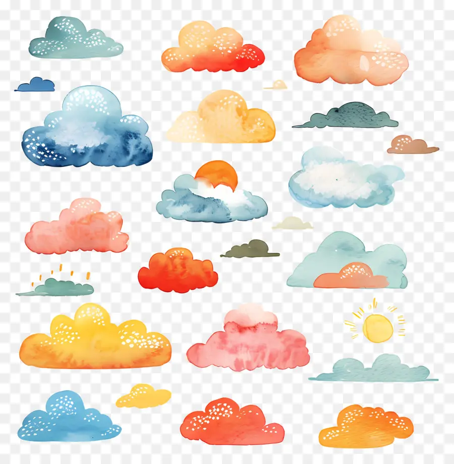 Nuage，Aquarelle Nuages PNG