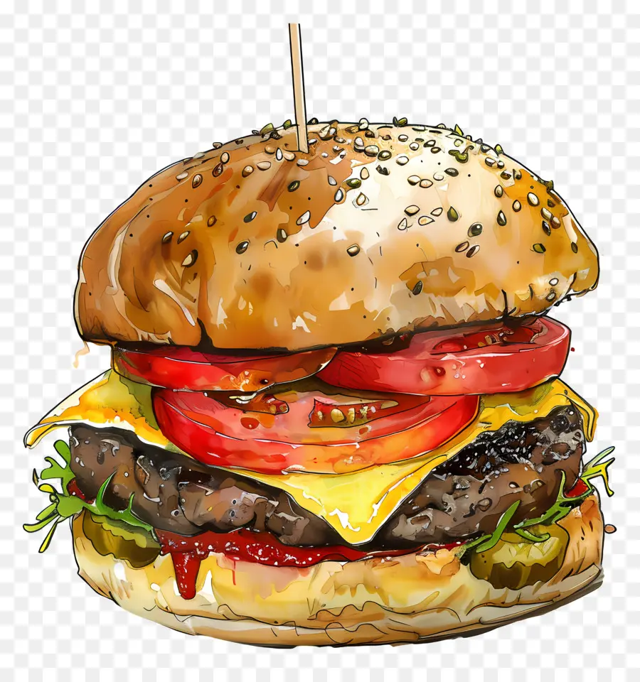 Cheeseburger，Hamburger PNG