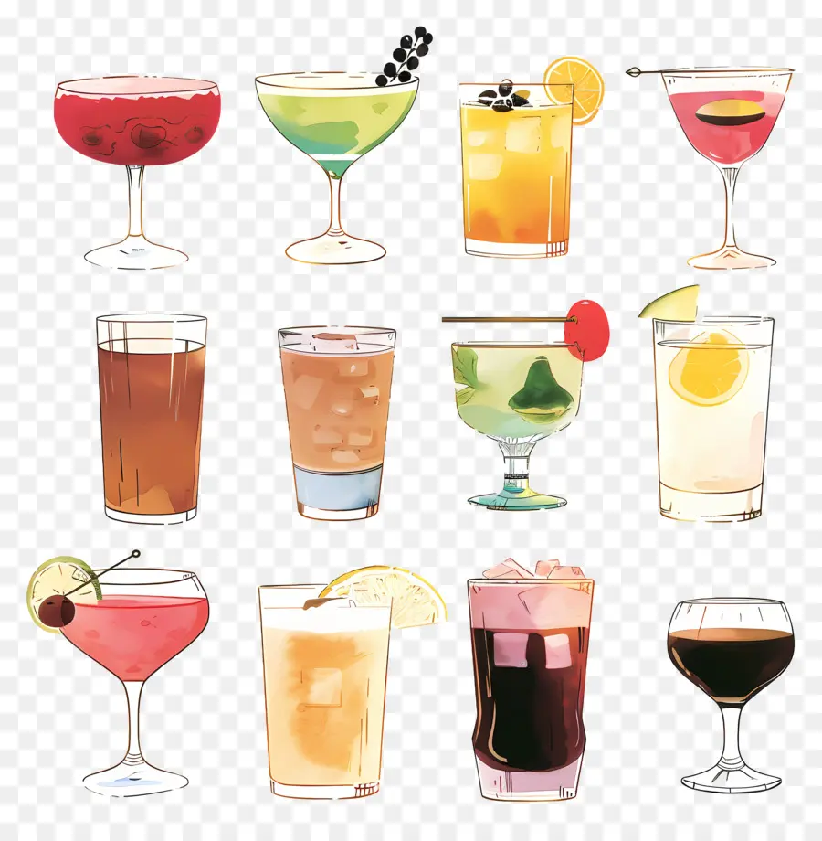 Boissons，Cocktails Vintage PNG