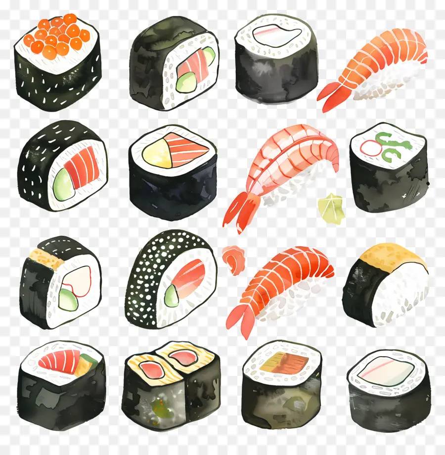 Sushi，Les Rouleaux De Sushi PNG