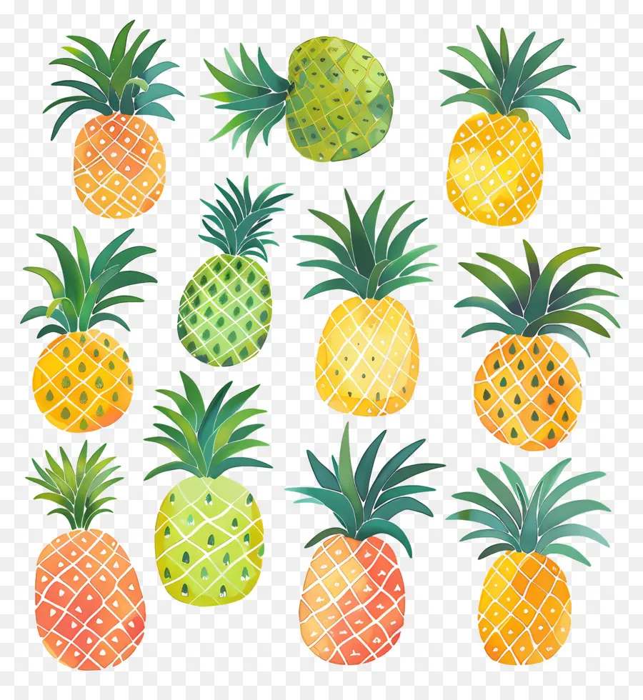 Ananas，Ananas Colorés PNG