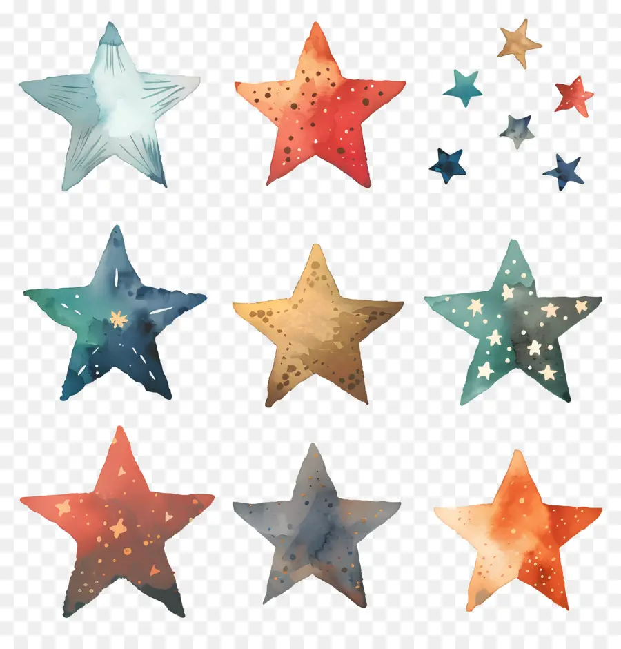 Les étoiles，Aquarelle PNG